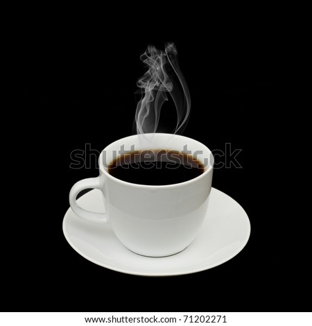 White cup isolated on a black background