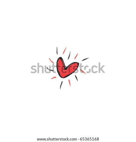stock vector drawing of love heart