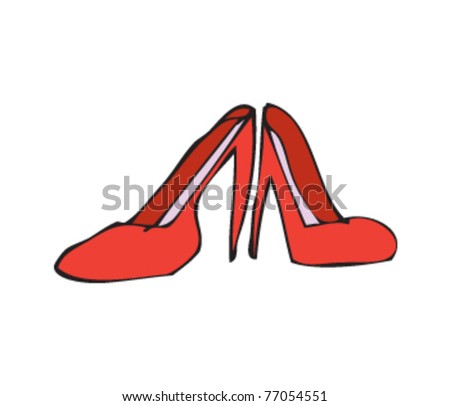 Drawing Of High Heel Shoes Stock Vector Illustration 77054551