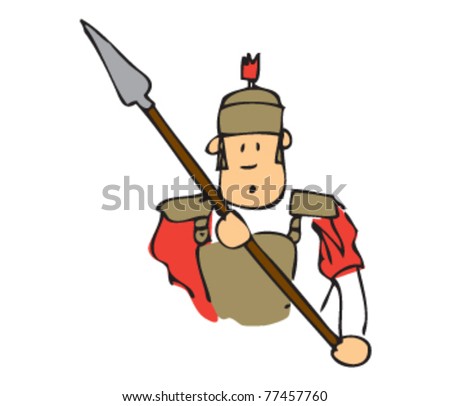 Drawing Of A Roman Soldier Stock Vector Illustration 77457760