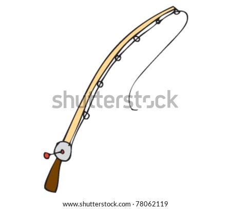 Drawing Of A Fishing Rod Stock Vector Illustration 78062119 : Shutterstock