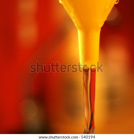Yellow funnel pouring water