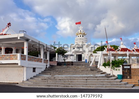 MAURITIUS, POSTE DE FLACQ  - MAY 2: The town centreÃ?Â¢??s main attraction is Hindu temples shown on May 2, 2013, Mauritius. The temple is the venue for celebrations dedicated to Hindu divinities