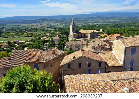 Beautiful Medieval Village of Bonnieux and rural landscape, Provence, France