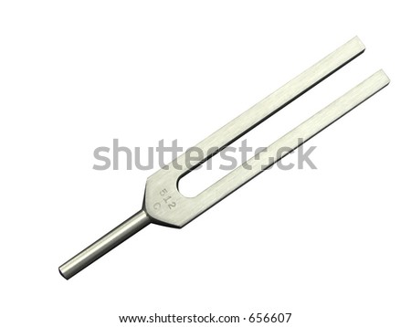 A 512 C Tuning fork set against a white background with clipping path