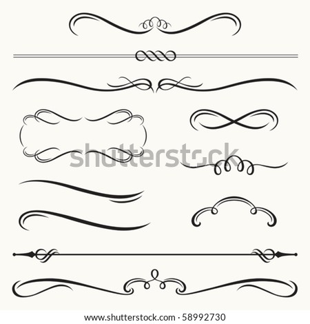 Vector illustration of decorative border and frame set. Vector illustration of decorative border and frame set.