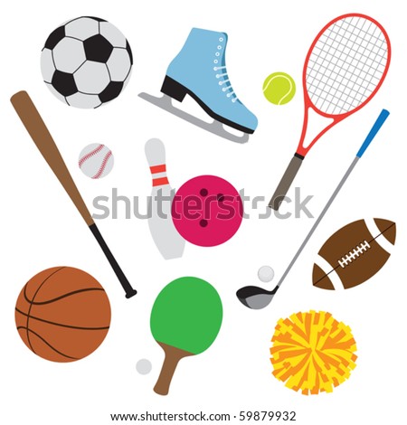 Vector Illustration Of Sport Equipment Set. - 59879932 : Shutterstock