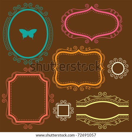 Vector illustration of a decorative frame set. Vector illustration of a decorative frame set.