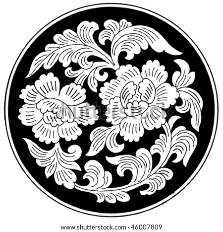 Floral tattoo vector. abstract