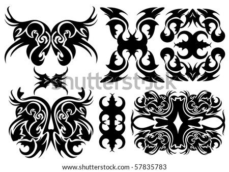 stock vector Tribal tattoo pattern set