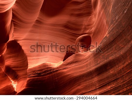 Sunlight coming into Rattlesnake Canyon on the Navajo Indian reservation in Northern Arizona