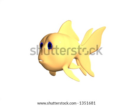 goldfish cartoon pictures. Rendered cartoon goldfish