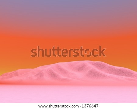 Illustrated brilliant desert evening