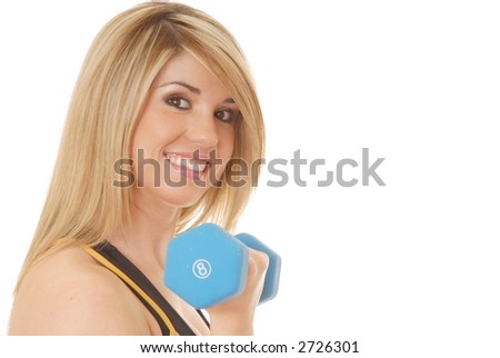 Beautiful young blond lady doing a fitness workout