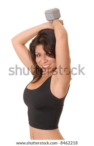 Beautiful young latina lady doing a fitness workout