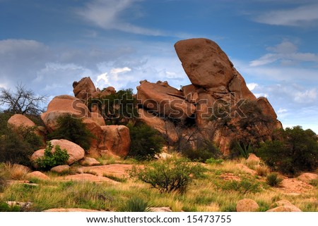 Stormy Weather In Texas Canyon In Southwest Arizona Stock Photo