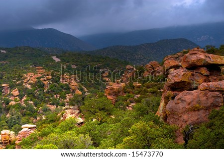 Stormy weather in Chiricahua National Monument in Southwest Arizona