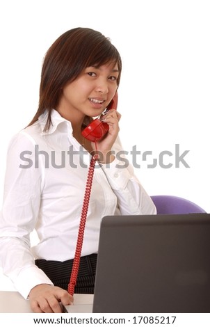 Lovely Asian business woman hard at work