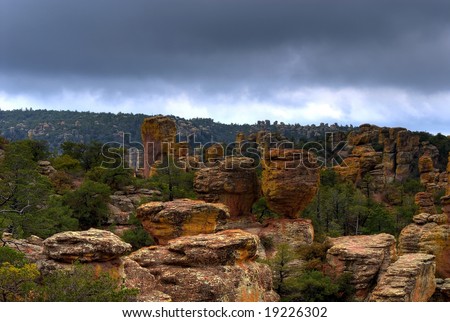 Stormy weather in Chiricahua National Monument in Southeast Arizona
