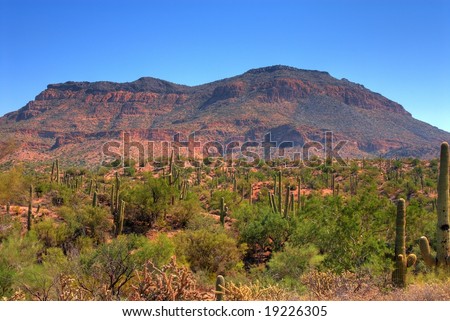 Cliffs and rock formations in arizona mountains