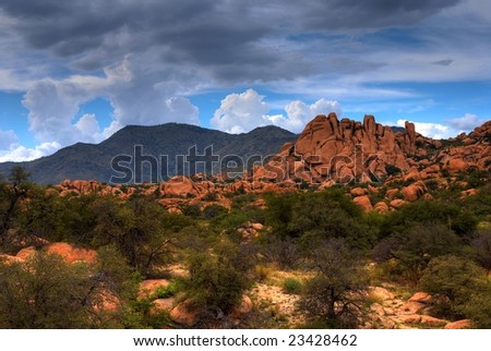 Stormy weather in Texas Canyon in Southeast Arizona