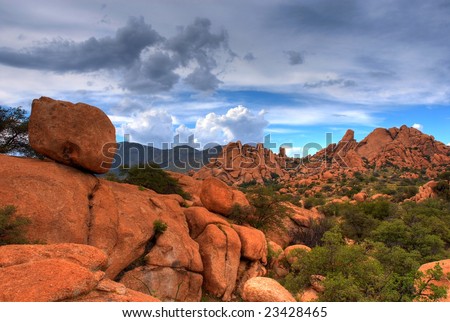 Stormy Weather In Texas Canyon In Southeast Arizona Stock Photo