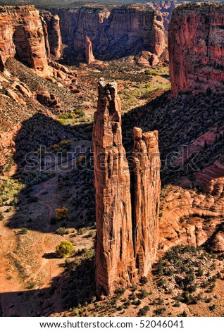 Spider rock in the Canyon de Chelly arizona
