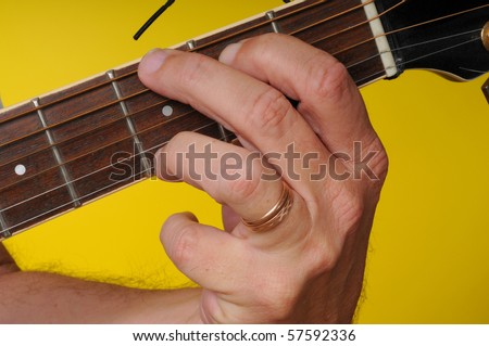 Finger position for a G Major guitar chord