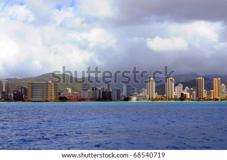 The city of Honolulu Hawaii USA in the Hawaiian Islands