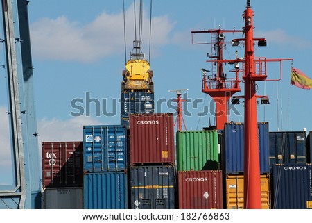 Alicante Spain A A A March 12 The Container Cargo Vessel Renate P Is Working With Special Containers Cranes In The Port Of Alicante On March 12 14 In Alicante Stock Images Page Everypixel