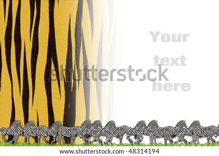 zebras with tiger skin texture for background