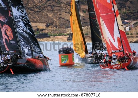ALICANTE, SPAIN - OCTOBER 29: Scoring first race of the 