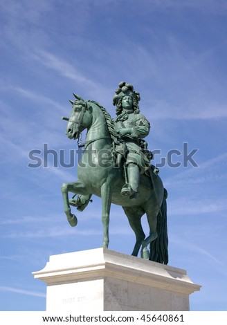 Statue of Louis XIV, Sun King of France in Versailles