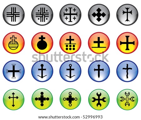 stock vector Different types of Crosses set 4