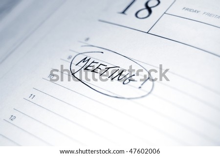 Notebook conceptual image. Remind about business meeting in notebook.