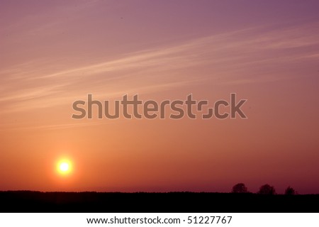Sundown conceptual image. Picture of sundown.