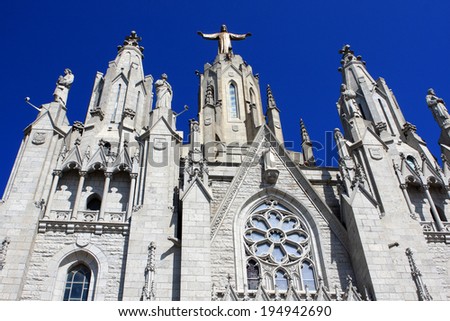 Expiatory Church of the Sacred Heart of Jesus on Tibidabo mountain, Barcelona, Spain