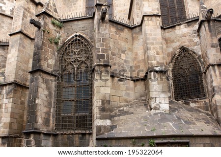 Architecture details of Gothic Quarter in Barcelona, Spain