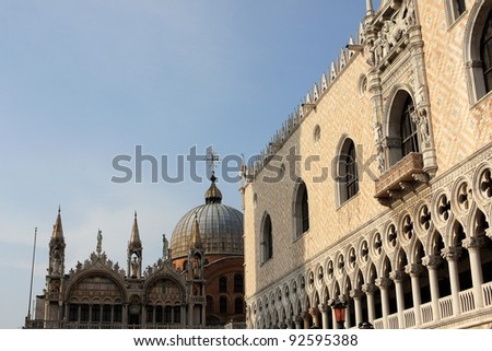 Saint Mark basilica and Doge\'s palace, Venice, Italy