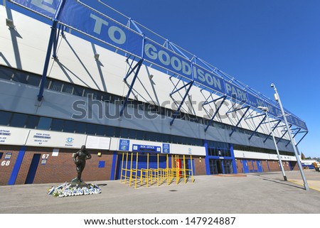 LIVERPOOL, ENGLAND - MAY 25:  Goodison Park is home of Everton Football Club is an English Premier League football club based in Liverpool.  Goodison Park  on May 25, 2013 in Liverpool, UK.