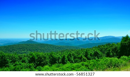 green hills in a summer day in west virginia