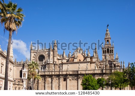 Sevilla Cathedral (Spanish: Catedral de Santa Maria de la Sede), Gothic style architecture in Spain, Andalusia region.