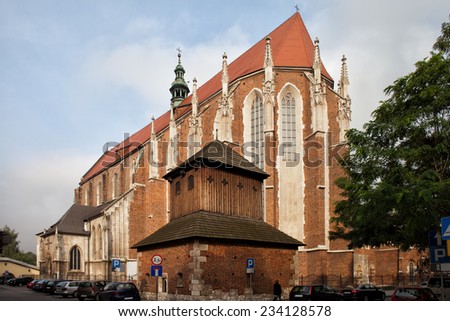 St. Catherine Church in Krakow, Poland. Gothic style 14th century architecture.