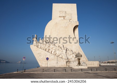 Monument to the Discoveries (Padrao dos Descobrimentos) in Belem district of Lisbon in Portugal.