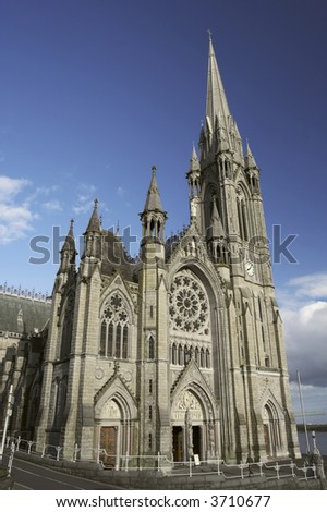 St. Colman\'s neo-Gothic cathedral, Cobh, South Ireland. The architecture of E. W. Pugin and George Ashlin.