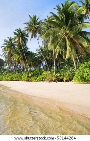 Beautiful tropical island remote empty beach scenery in Thailand.