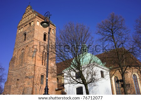 Gothic style architecture of the  St. Mary's Church (The Church of the Visitation of the Most Blessed Virgin Mary) in Warsaw, Poland