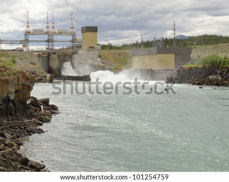Small scale hydro-electric power station in Whitehorse, Yukon Territory, Yukon