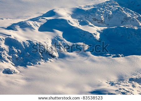 Snow covered mountain peaks perfect for heli-skiing in British Columbia, Canada.