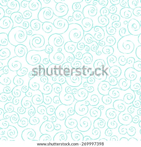 Seamless pattern - turquoise swirls.Good for wedding invitations, wrapping paper, scrapbooking and stationery supplies. Rasterised copy.